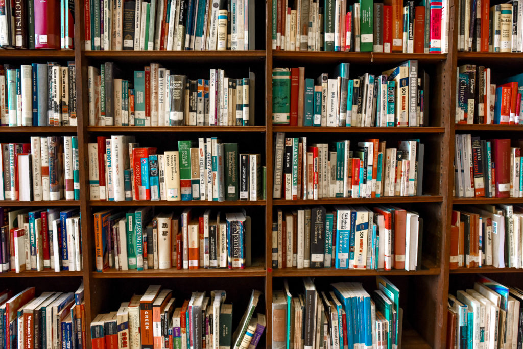 Assorted books on shelf